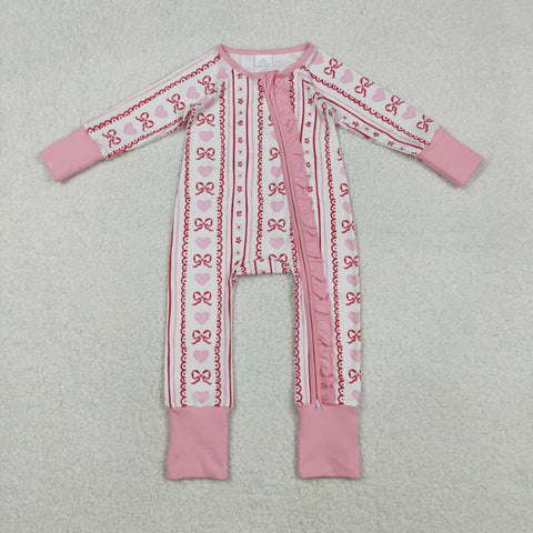 LR2781   baby girl clothes bows girl valentine winter romper