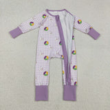LR2783  baby girl clothes donut print girl mardi gras winter romper