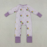 LR2783  baby girl clothes donut print girl mardi gras winter romper