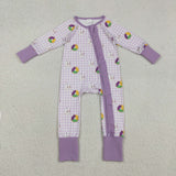 LR2783  baby girl clothes donut print girl mardi gras winter romper