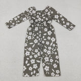 LR2828 baby girl clothes flower print girl  winter jumpsuit