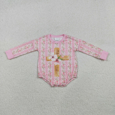 LR2837  baby girl clothes cross girl easter bubble