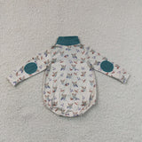 LR3052  baby boy clothes mallard print toddler boy fall romper