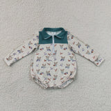 LR3052  baby boy clothes mallard print toddler boy fall romper