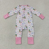 LR3071  baby girl clothes mallard print toddler girl fall romper