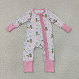 LR3071  baby girl clothes mallard print toddler girl fall romper