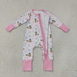 LR3071  baby girl clothes mallard print toddler girl fall romper