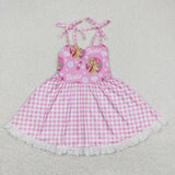 GSD0526   baby girl clothes pink girl summer dress