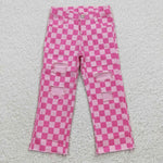 Kids girl checker pattern long pants