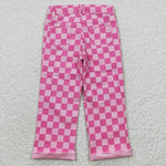 Kids girl checker pattern long pants