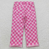 Kids girl checker pattern long pants