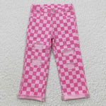 Kids girl checker pattern long pants