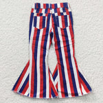 Children 4th of july denim striped jeans