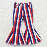 Children 4th of july denim striped jeans