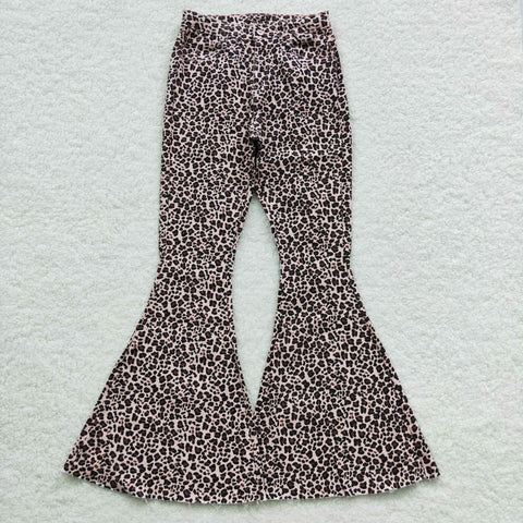 Adult women's girls leopard flare pants