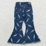 Lightning child girls blue flare denim jeans