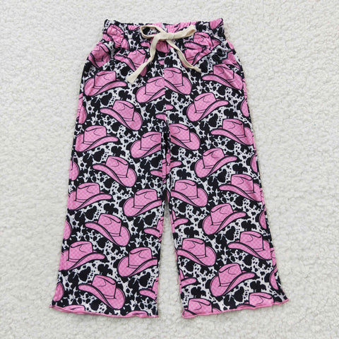 Boutique western cow print girls loose long pants