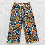 Girls sunflower turquoise loose long pants