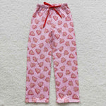 Adult girls christmas pink straight dotted pants