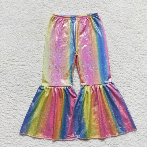 Toddler girls colorful bell bottom pants