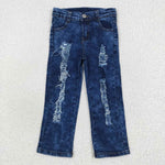 Kids blue denim straight ripped jeans