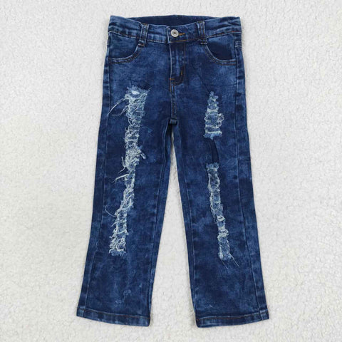 Kids blue denim straight ripped jeans