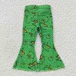 P0230 pre-order green Christmas grinch girl flare denim pants