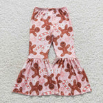 Toddler pink floral gingerbread candy canes pants