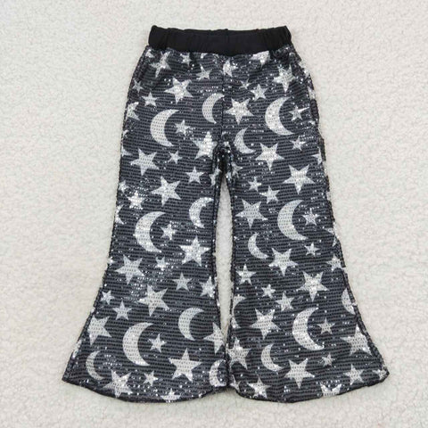 Stars & moons girls sequined long pants