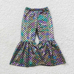 Girl fish scale pattern bell bottom pants