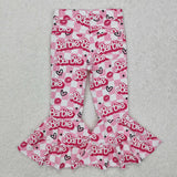 P0294 pink long girl bell bottom