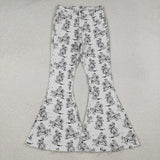 P0296 Adult cow print flare jeans