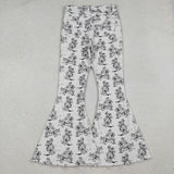 P0296 Adult cow print flare jeans