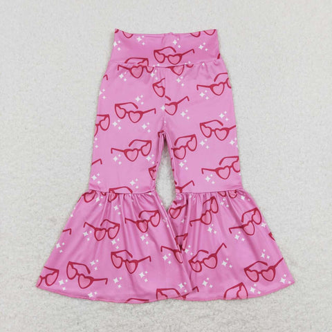 P0365 baby girl clothes love glasses girl valentines bell bottoms pants