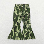 P0372   baby girl clothes camouflage army green girls bell bottoms jeans