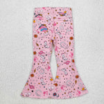 P0407 baby girl cowboy girls bell bottom pant jeans pant