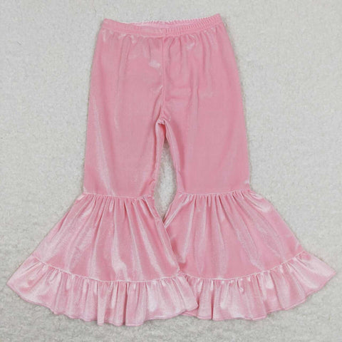 P0416 baby girl clothes pink girl bell bottom pant
