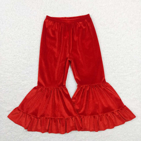 P0417 baby girl clothes red girl bell bottom pant