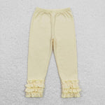 P0424 baby girl clothes pure white ruffle cream girl winter pant icing pant