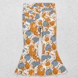 P0487  baby girl clothes pumpkin girl bell bottom pant jeans pant