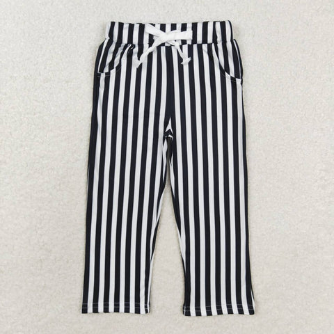 P0588  baby girl clothes black stripe girl long pant