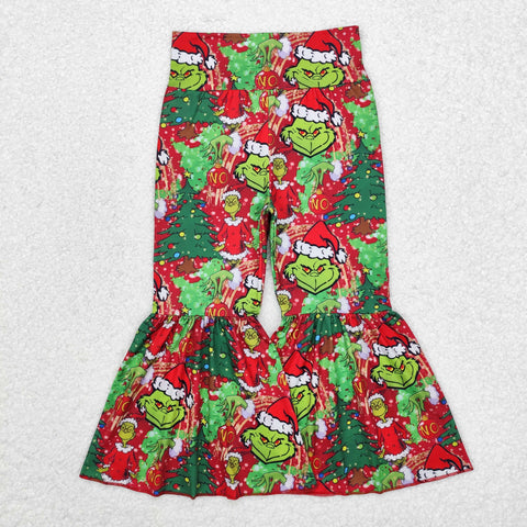 P0630 baby girl clothes cartoon girl christmas bell bottom pant