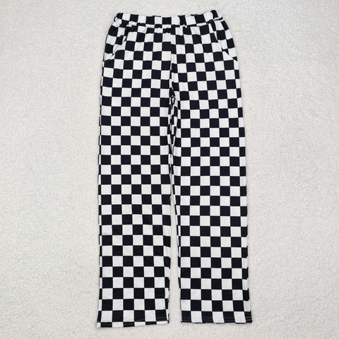 P0647  adult pant black gingham adult women winter pant