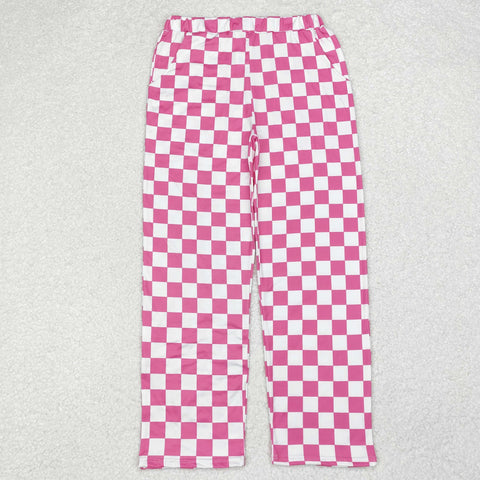 P0648  adult pant pink gingham adult women winter pant