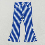 P0761 baby girl clothes light blue Blue Stripes girl bell bottoms pant jeans