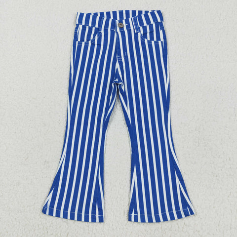 P0761 baby girl clothes light blue Blue Stripes girl bell bottoms pant jeans