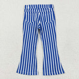 P0761 baby girl clothes light blue Blue Stripes girl bell bottoms pant jeans