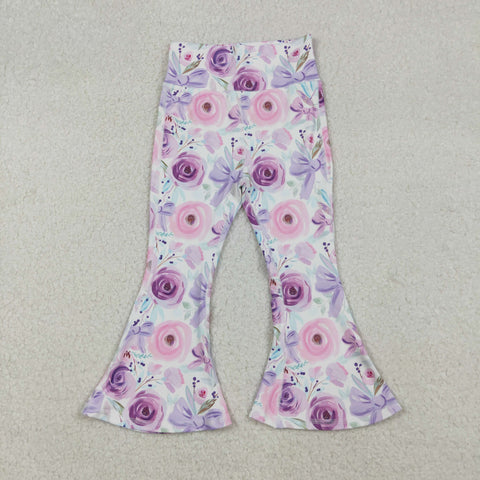 P0774    baby girl clothes bows girl winter yoga bell bottom pant