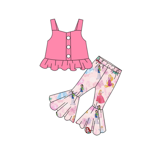 Order Deadline:22th Apr. Split order baby girl clothes princess girl summer bell bottoms set