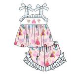 Order Deadline:22th Apr. Split order baby girl clothes princess girl summer shorts set